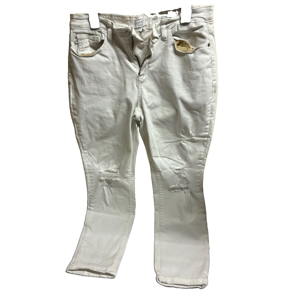 Judy Blue Jeans Boyfriend Fit Size 13/31 White Distressed